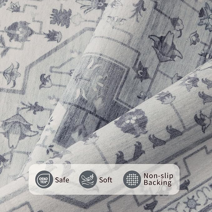 Rugxara Washable Area Rug for Living Room, Vintage Boho Rugs for Office - Image 5
