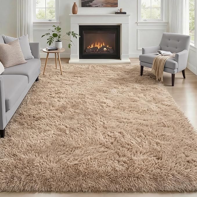 6x9 Area Rugs for Living Room Bedroom: Ultra Soft Fluffy Shag Rug Upgrade by Luxturiy