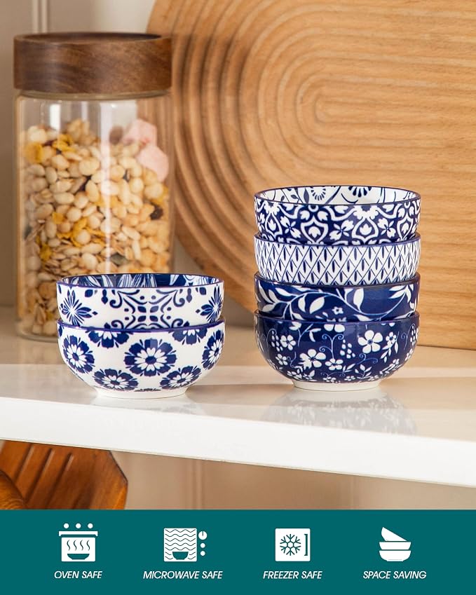 vancasso 2.7 Oz Ceramic Mini Dipping Bowls Set of 6, 3 Inch Small Dip Bowls - Image 4