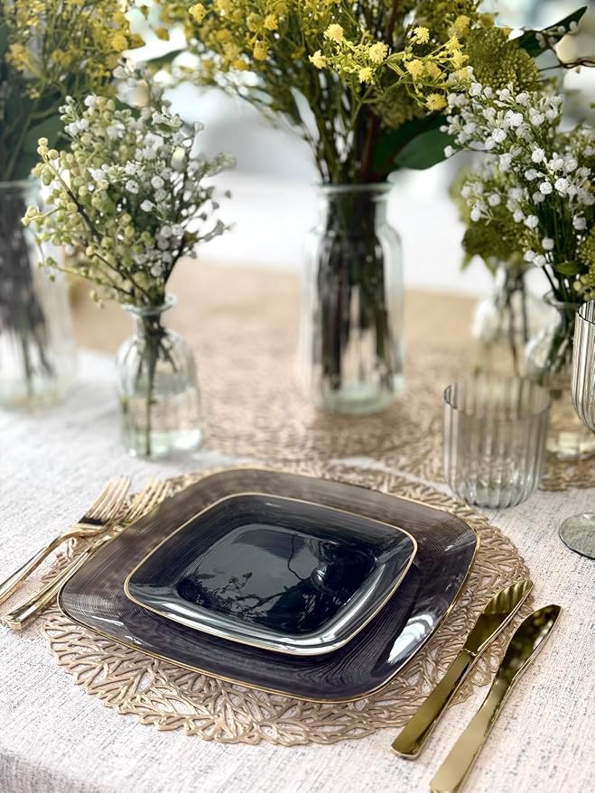 " OCCASIONS " 960pcs set-Wedding Party Disposable Plastic Plate Set -120 x 10'' - Image 7
