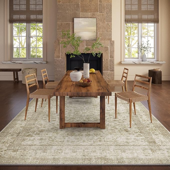 Machine Washable Rugs for Living Room: 6x9 Area Rugs for Bedroom Boho Vintage - Image 5