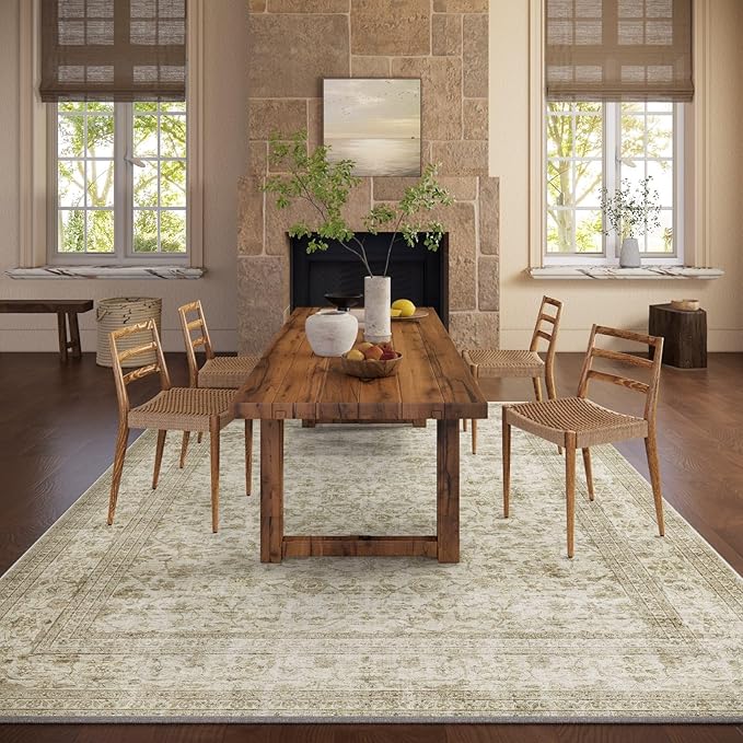 10x14 Area Rug Washable Rugs: Large Living Room Rug Stain Resistant Non Slip - Image 5