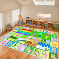 Kids Rug for Playroom Classroom, 8x10 Large ABC Alphabet Educational Area Rug by OGPJKEQR