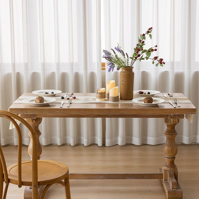 Keketoarrange Boho Macrame Table Runner 13x60 Inch | Woven Burlap Rustic Runner - Image 4