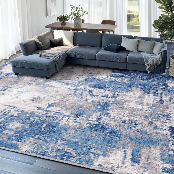 RELEANY Washable Area Rugs 5'x8' Non-Slip Modern Abstract Soft - Image 9