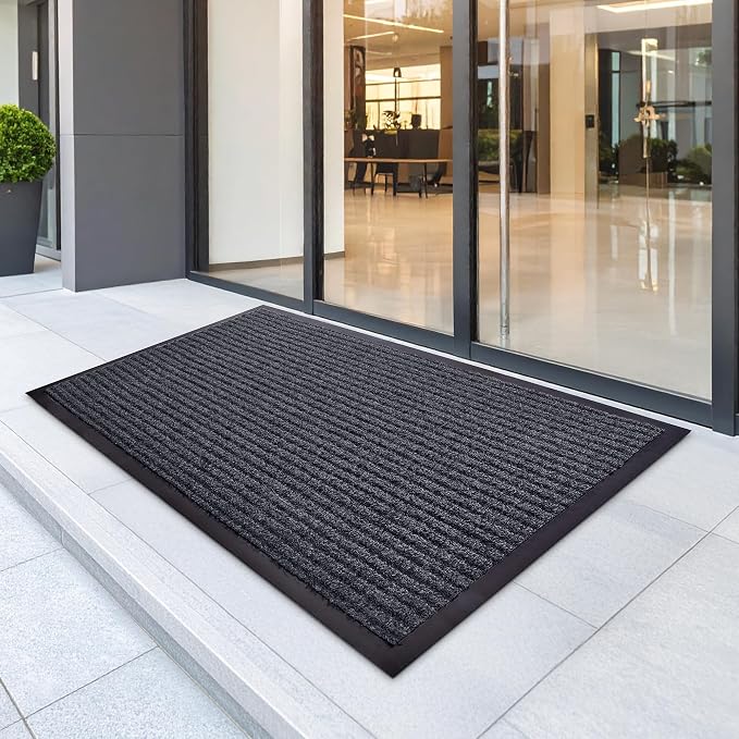 4 Pack Grey Commercial Door Mat 3'x6' Heavy Duty Industrial Floor Mat - Image 5