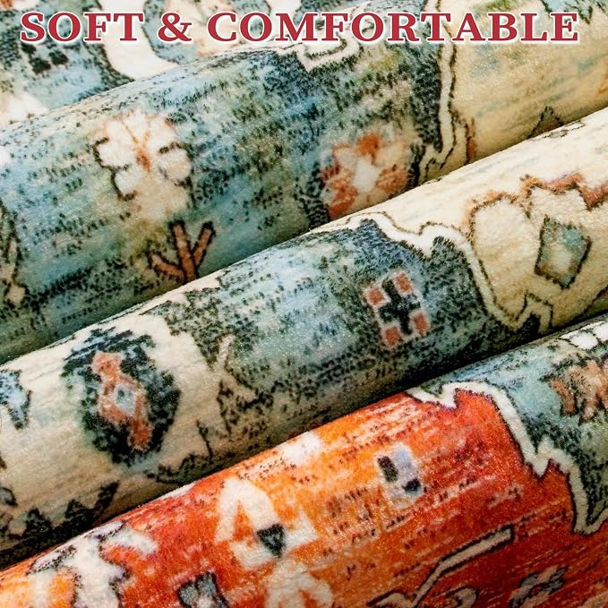 SERISSA 7x9 Area Rugs for Living Room, Large Washable Non-Slip Boho Rug - Image 5