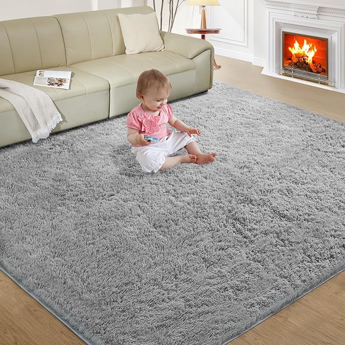 Ultra Soft Rug for Living Room, 4X6 Fluffy Shag Area Rug for Bedroom, Modern - Image 9
