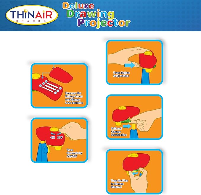 Drawing Projector for Kids 3 & Up | Preschool Tracing Projector Kit Includes 32 Animal Drawings on 4 Sturdy Discs, 8 Crayons & 1 Pad of Drawing Paper for Fun Play-Based Learning