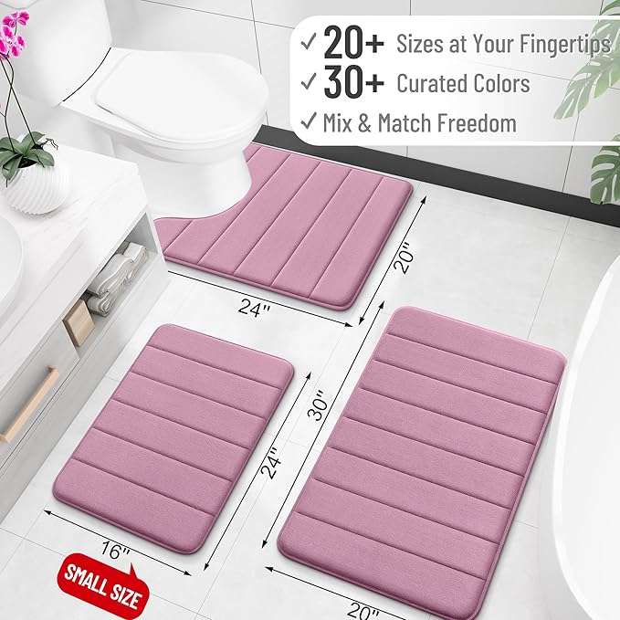 OLANLY Memory Foam Bath Mat 44x24, Super Soft Absorbent Bathroom Rugs, Quick Dry - Image 2
