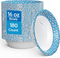 MUCHII 180 Count Paper Bowls 16 oz, Printed Soak Proof Disposable Bowls Bulk by MUCHII