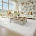 BENRON Fluffy Rugs for Living Room 5x8 Cream White, Washable Large Area Rugs by BENRON