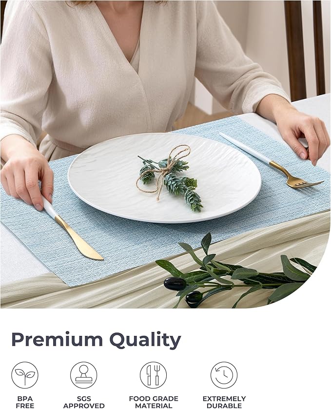 Leetaltree Soft Sky Blue Woven Placemats Set of 4 - Image 6