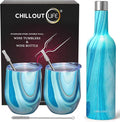 CHILLOUT LIFE 12 oz Stainless Steel Wine Tumblers 2 Pack & 1 Insulated Wine by CHILLOUTLIFE