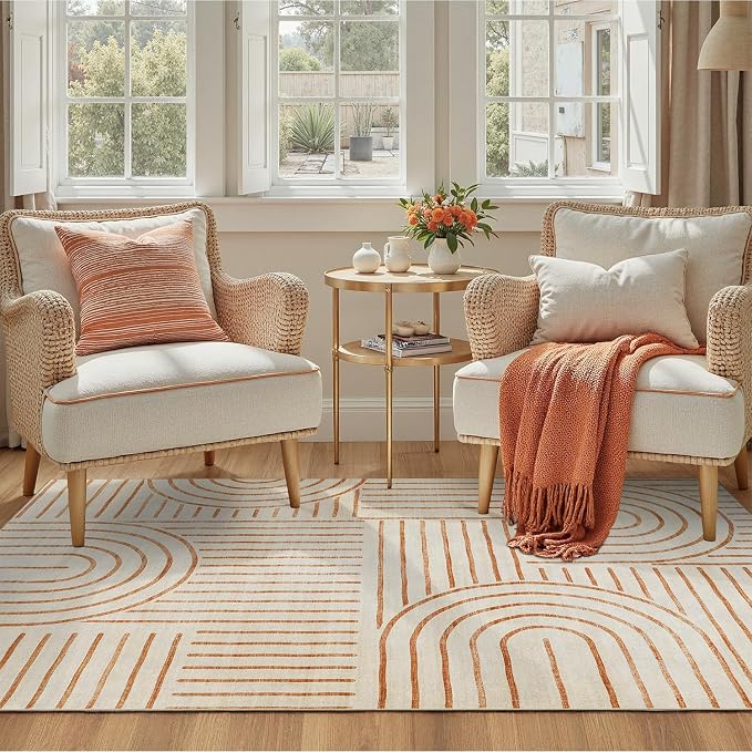 DCX Abstract Machine Washable 5x7 Rug, Soft Low Pile Non Slip Carpet, Kid & Pet - Image 4