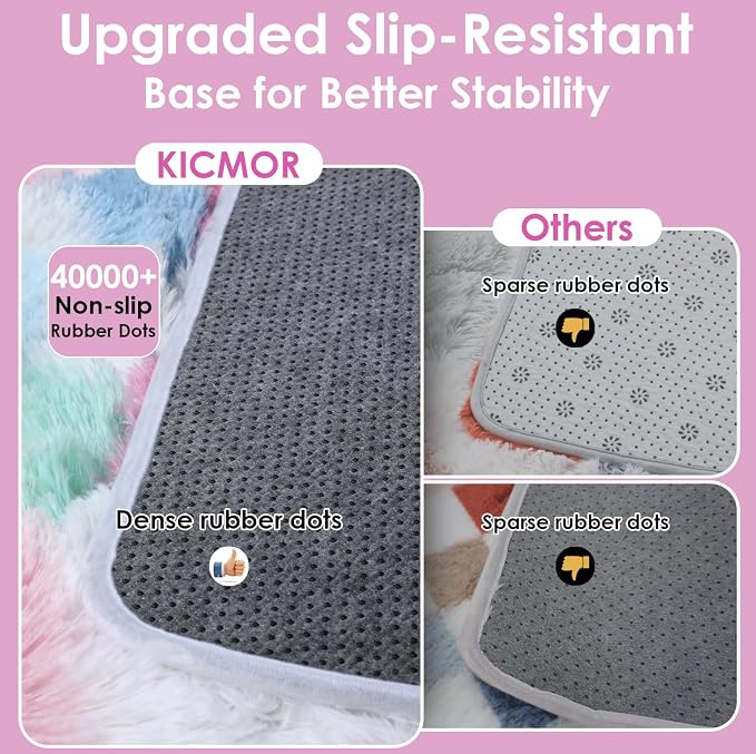 KICMOR Rainbow Checkered 6x9 Area Rugs - Image 4