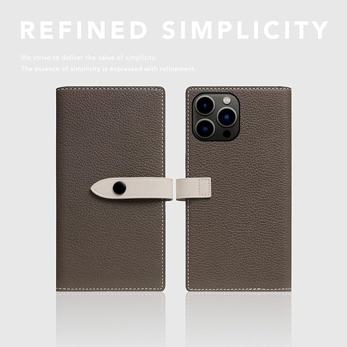 D8 Edition Full Grain Leather Wallet Case for iPhone 15 Pro Max - [2-in-1] Handcrafted Detachable Diary Style with Magnetic MagSafe Back Cover and Snap Closure, Gift Box Included (Etoffe Cream)