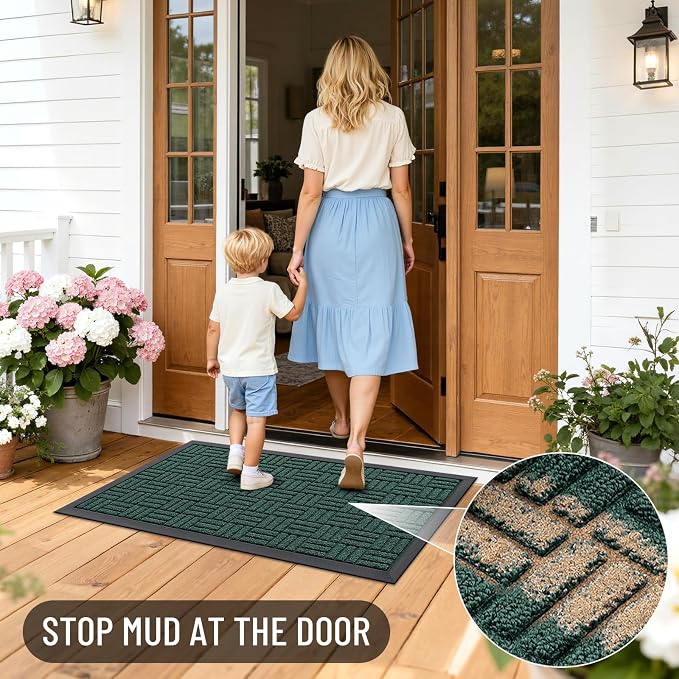 OLANLY Front Door Mat Outside Entrance 71x23, Heavy Duty Sturdy Natural Rubber - Image 6