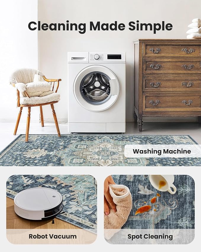 AMADA HOMEFURNISHING 2x6 Washable Runner Rug, Low-Profile Kitchen Rugs - Image 5