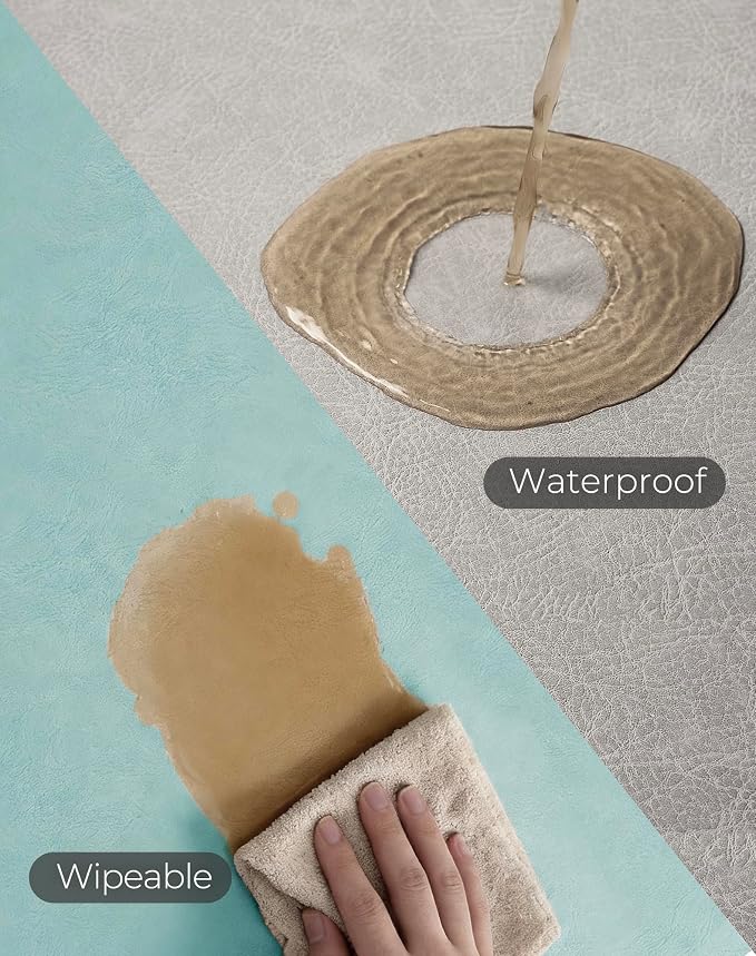 Leetaltree Reversible Faux Leather Placemats 12x17 Inch, Heat Resistant - Image 4