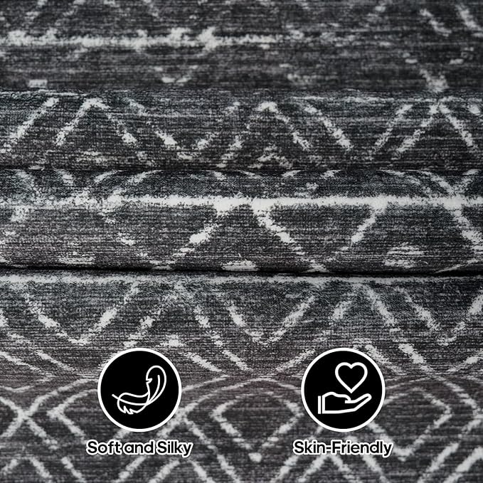 Black Non Slip Moroccan 3x4 Washable Area Rug | Soft Stain-resistant Mat - Image 5