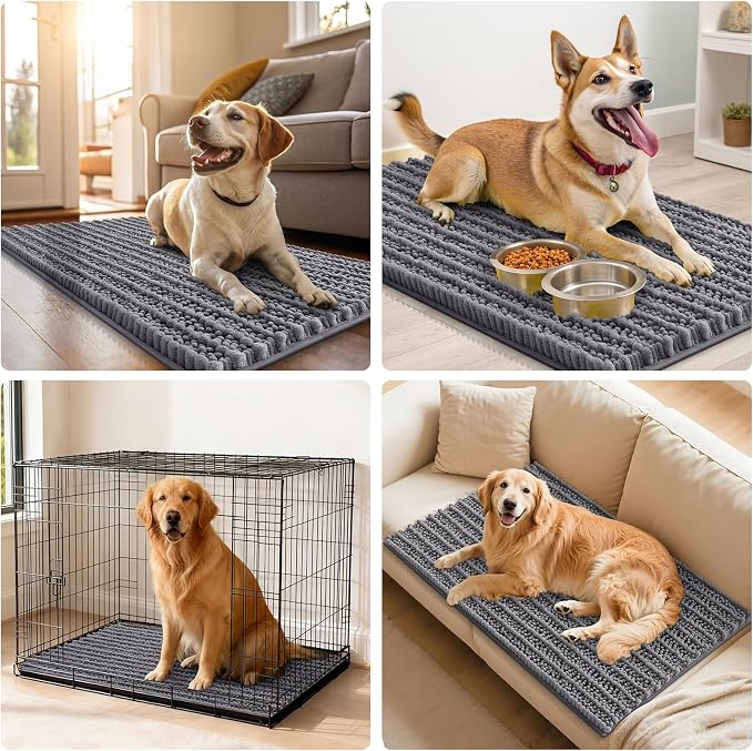 Smiry Dog Door Mat for Muddy Paws 30x20, Absorbent Dirt Trapper, Non-Slip - Image 7
