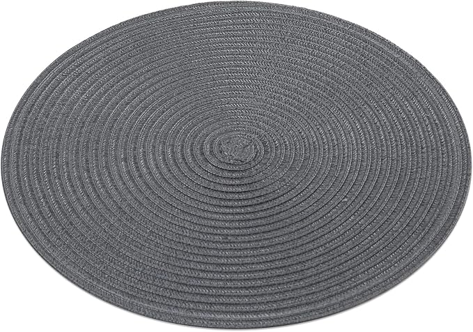 SHACOS Round Placemats Set of 6 Washable 15 inch Round Table Mats Cotton - Image 9
