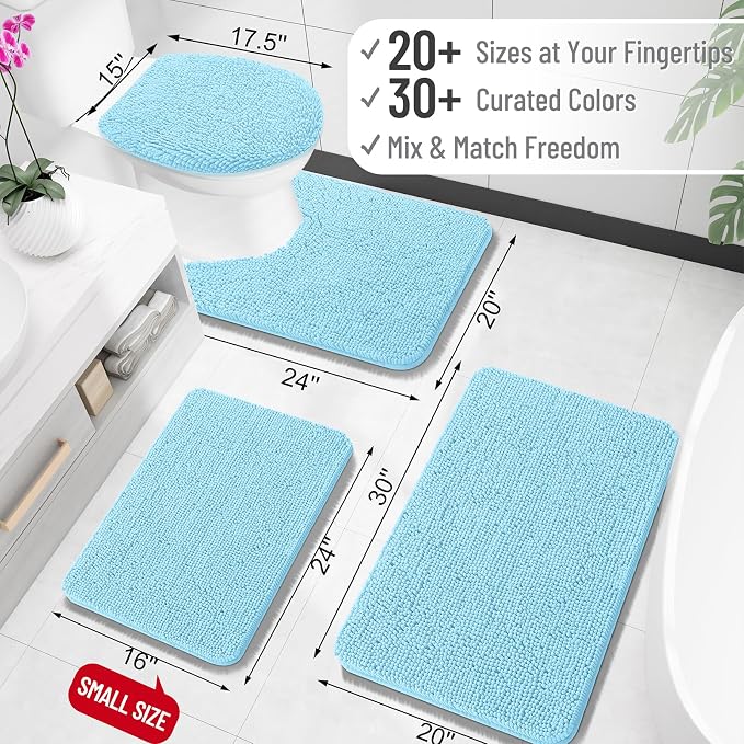 OLANLY Large Bathroom Rugs 40x24, Extra Soft Absorbent Chenille Bath Rugs - Image 2