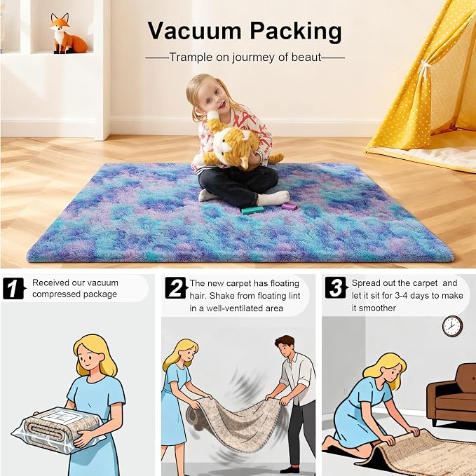 2x3 Rugs for Bedroom, Fluffy Area Rugs for Living Room, Small Fuzzy Shag Soft - Image 6