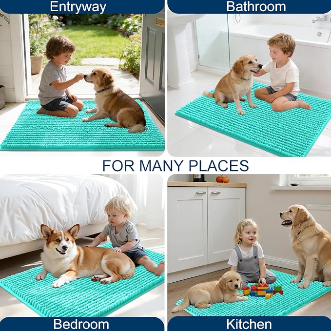 OLANLY Dog Door Mat for Muddy Paws 24x16, Ultra Absorbent Chenille Mud Doormat - Image 8