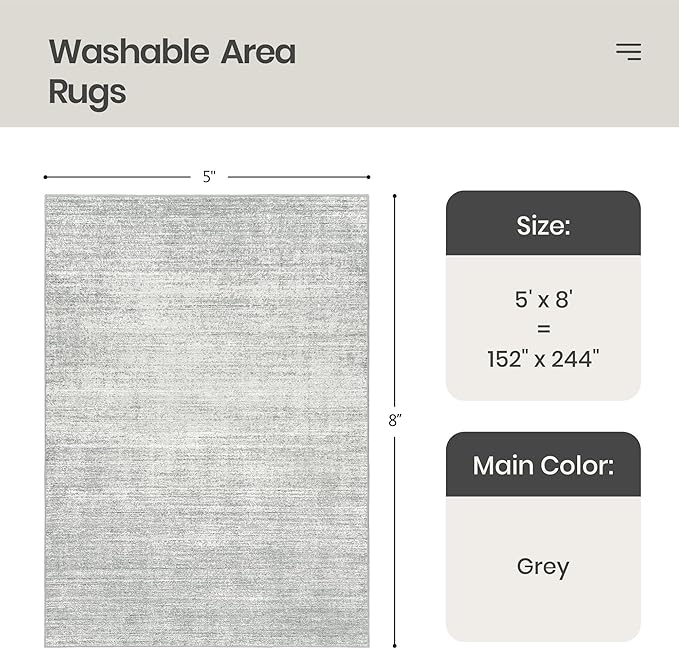 Valenrug Washable Rugs 5x8 - Image 2