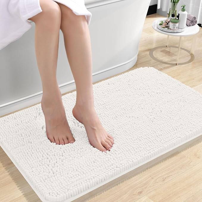OLANLY Bathroom Rugs 30x18, Extra Soft Absorbent Chenille Bath Rugs, Rubber - Image 3