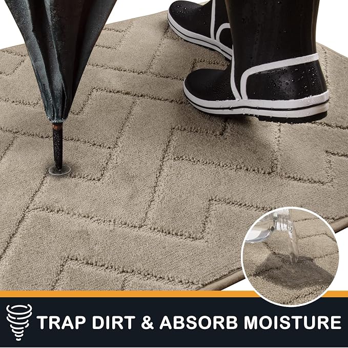 PURRUGS Dirt Trapping Door Mat 32" x 47", Non-Slip Machine Washable Entry Rug - Image 5