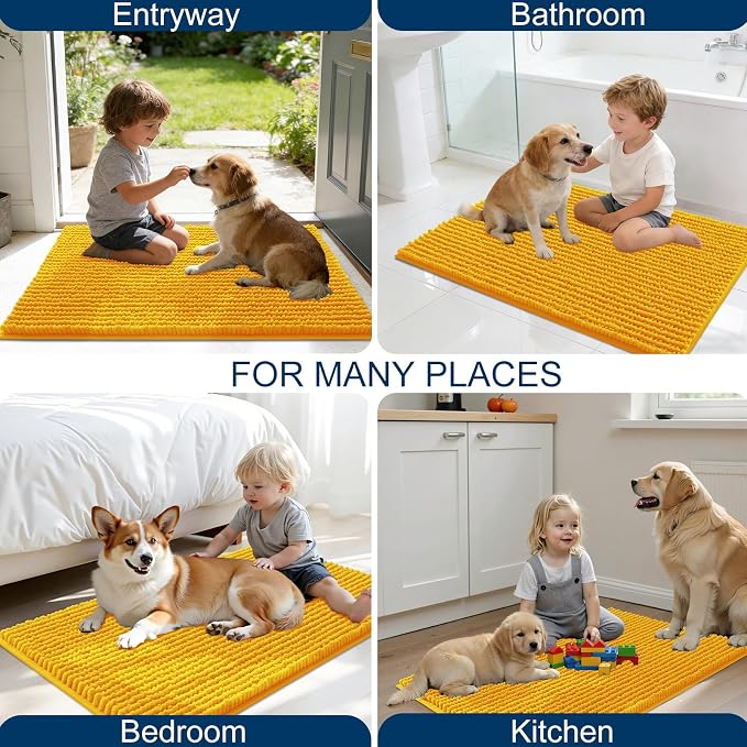 OLANLY Dog Door Mat for Muddy Paws 44x24, Ultra Absorbent Chenille Mud Doormat - Image 8