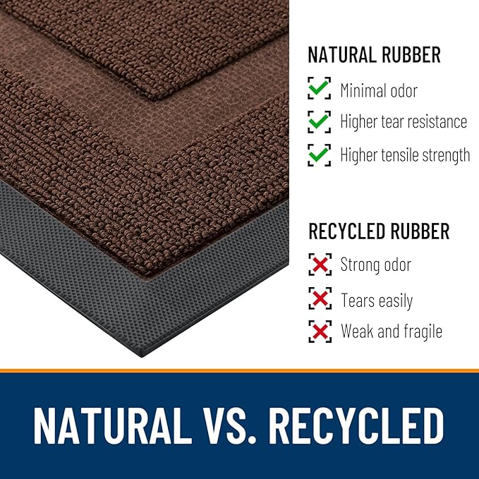 OLANLY Half Circle Door Mat Indoor Outdoor Entrance Welcome, Waterproof - Image 4
