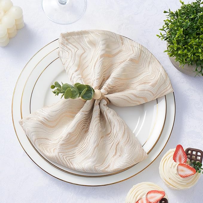 APTWOW 50PCS Napkin Rings, Easter Napkin Rings, Wood Bead Farmhouse Napkins - Image 3