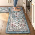Collive Boho Kitchen Rugs and Mats 2PCS Cushioned Anti-Fatigue Floor Mat by Collive