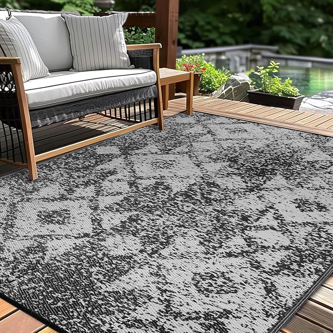 Outdoor Patio Plastic Straw Rug by Kalafun