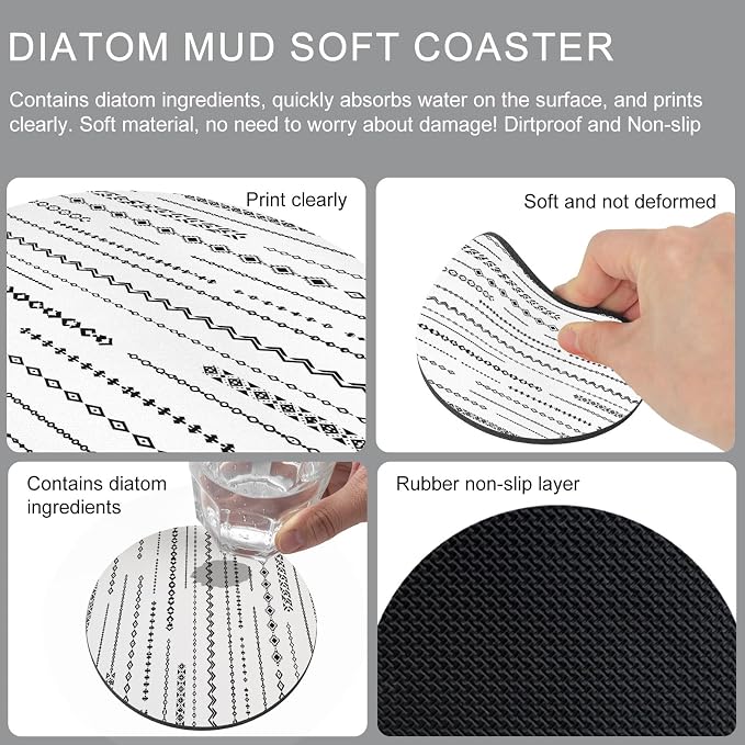Modern Abstract Coasters Set of 4 Absorbent Coasters - Image 5