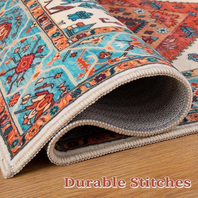 SERISSA Washable Rugs 6x9 Boho Area Rugs, Large Non-Slip Living Room Rug - Image 8