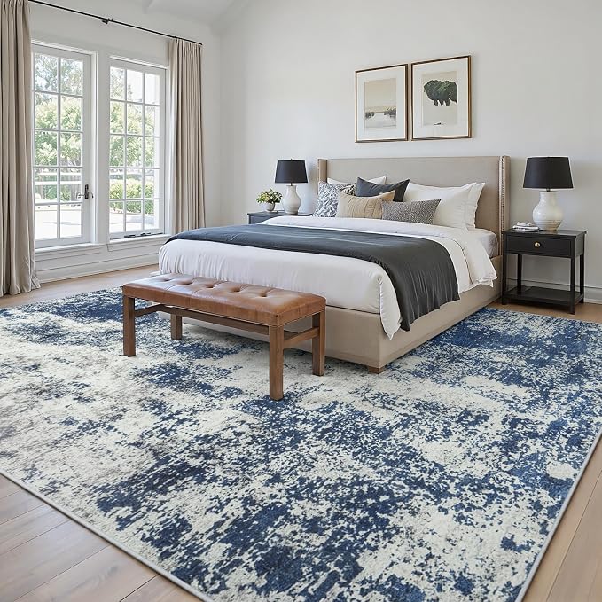 Area Rugs 9x12 Living Room: Large Soft Washable Rug Modern Abstract Anti-Skid - Image 3