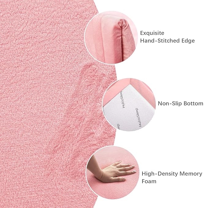 Baby Play Mat for Floor,1.3" Thick Memory foam Tummy Time Mat,Soft Coral Velvet Nursery Rug,Extra Large Non Slip for Crawling,Toddlers,Infants,kids,Yoga&Tatami Style for Living Room(Pink)