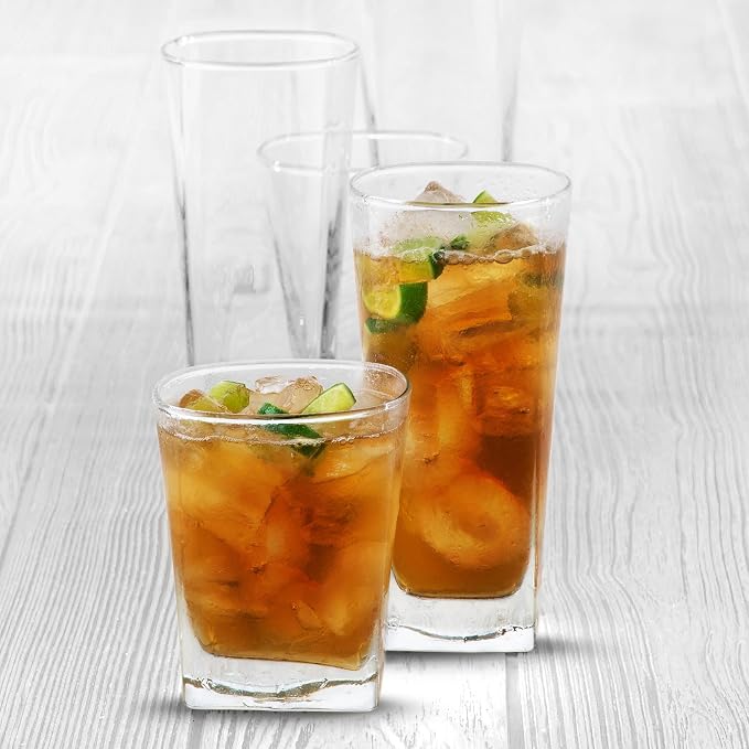 Libbey City Tumbler and Rocks Glass Set, Elegant Drinkware Glasses Set - Image 3