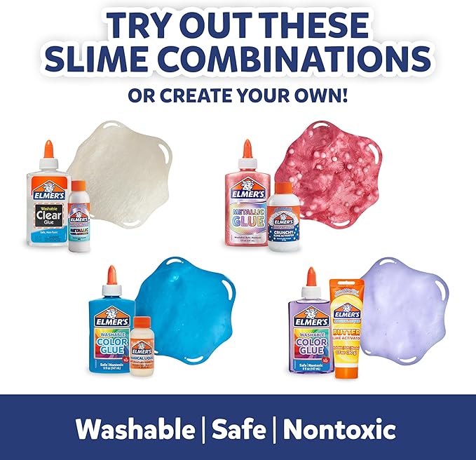 Elmer's Ocean Dive Slime Kit, Slime Supplies Include Liquid Glue, Activator, and Premade Slime, 9 Count