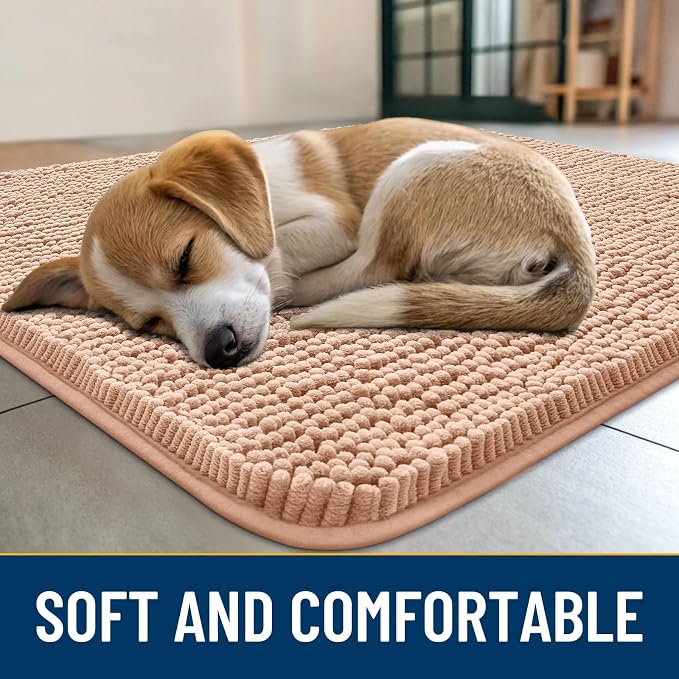 Smiry Dog Door Mat for Muddy Paws 47x32, Absorbent Dirt Trapper, Non-Slip - Image 2
