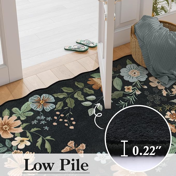 Lahome Floral Kitchen Runner, 2X6 Washable Runner Rug Non Slip Ultra-Thin - Image 6