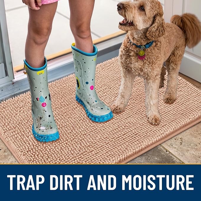 Smiry Dog Door Mat for Muddy Paws 36x24, Absorbent Dirt Trapper, Non-Slip - Image 3