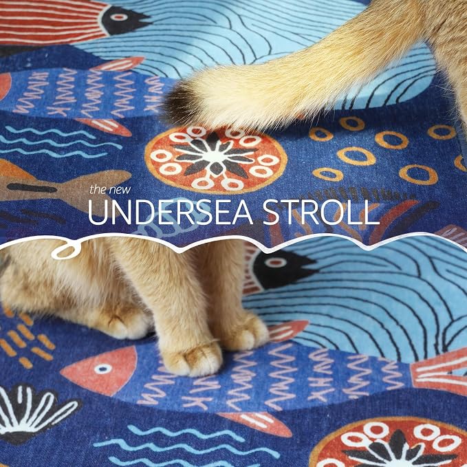 jinchan 5ft Coastal Round Rug Kids Washable Fun Rug Colorful Ocean Fish Floor - Image 4