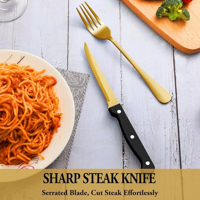 48 Pcs Gold Silverware Set - Image 5