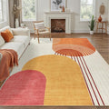 DCX Abstract Machine Washable 7x9 Rug, Mid Century Modern Rug by DCXWashableRug